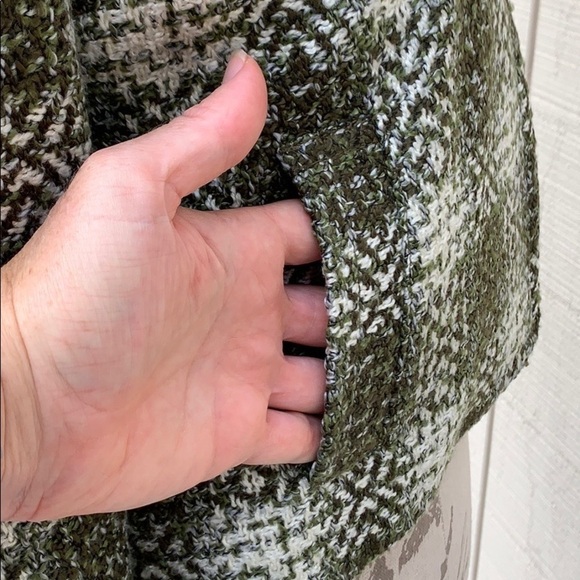 Ann TAYLOR PETITES Green/Off White Tweed Coat - Picture 8 of 16